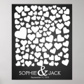 署名結婚のゲストブックハート署名 ポスター (正面)