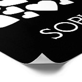 署名結婚のゲストブックハート ポスター (角)