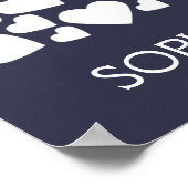 署名結婚のゲストブックハート ポスター (角)