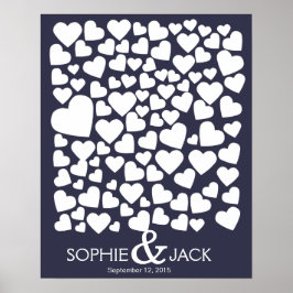 署名結婚のゲストブックハート ポスター