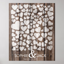 署名結婚のゲストブックハート ポスター