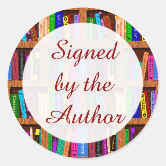 署名者作家ブックシェルフパターン ラウンドシール (正面)