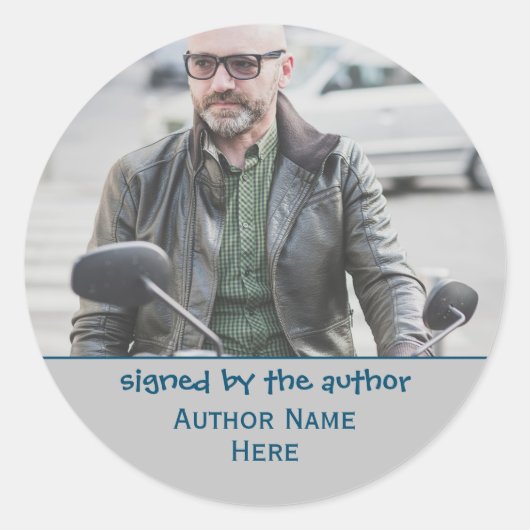 署名者作家写真テンプレート書 ラウンドシール (正面)