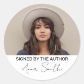署名者：作家ブック署名ステッカー写真 ラウンドシール (正面)