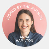 署名者：作家ブック署名ステッカー写真 ラウンドシール (正面)