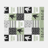 署名言語の形状パターンセージ緑ASL母値リスト フリースブランケット (正面(横))