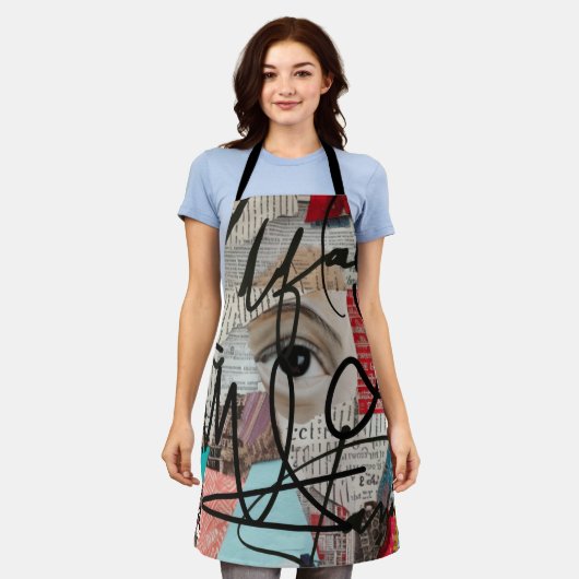 署名 エプロン (着用した状態)