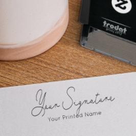 署名+印刷された名前の手書きゴム印 セルフインキングスタンプ