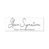 署名+印刷された名前の手書きゴム印 セルフインキングスタンプ (デザイン)