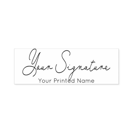 署名+印刷された名前の手書きゴム印 セルフインキングスタンプ (デザイン)