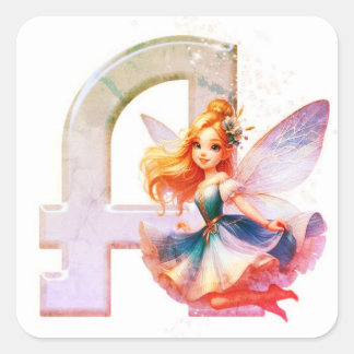 "署名'A'ロゴシール – あなたのスタイルを高める！" スクエアシール