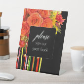 署名Ourゲストブックサイン – カラフルボーホプラーク 台座サイン (インサイチュ)