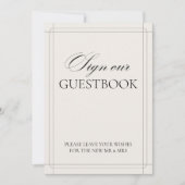 署名Our Guestbookヴィンテージライトグレー記号 招待状 (正面)