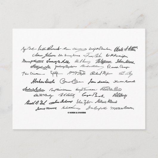 署大統領の名(統一された州長) ポストカード (正面)