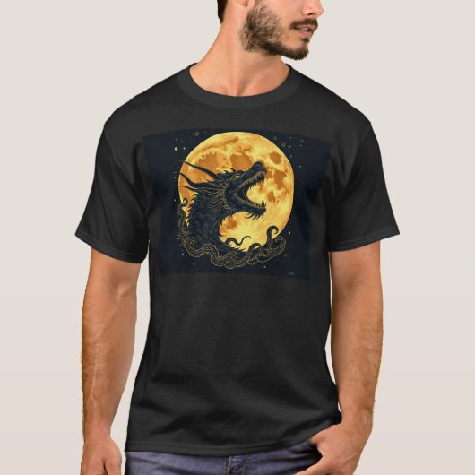 羅胡が月に吠える Tシャツ (正面)