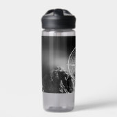 羅針星エンブレムモノグラムのドラマチックな山 ウォーターボトル (正面)