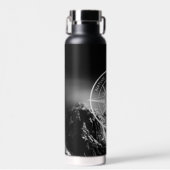 羅針星エンブレムモノグラムのドラマチックな山 ウォーターボトル (正面)