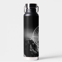 羅針星エンブレムモノグラムのドラマチックな山 ウォーターボトル