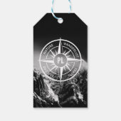 羅針星エンブレムモノグラムのドラマチックな山 ギフトタグ (裏面)