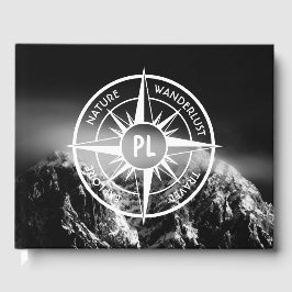 羅針星エンブレムモノグラムのドラマチックな山 ゲストブック