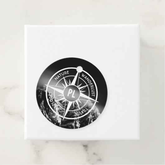 羅針星エンブレムモノグラムのドラマチックな山 フェイバータグ (インサイチュ)