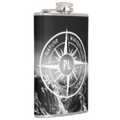 羅針星エンブレムモノグラムのドラマチックな山 フラスク (右)