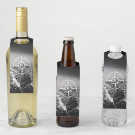 羅針星エンブレムモノグラムのドラマチックな山 ボトルネックタグ