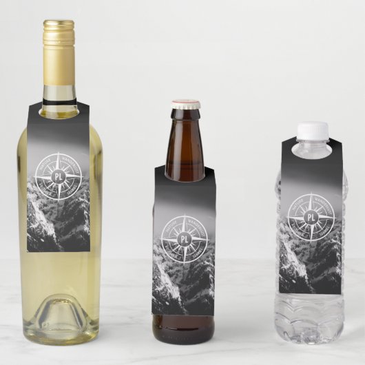 羅針星エンブレムモノグラムのドラマチックな山 ボトルネックタグ (インサイチュ)