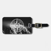 羅針星エンブレムモノグラムのドラマチックな山 ラゲッジタグ (正面横)
