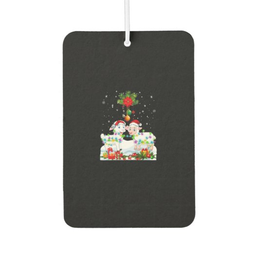 羊おもしろいのクリスマスツリー |クリスマス動物の贈り物 カーエアーフレッシュナー (正面)