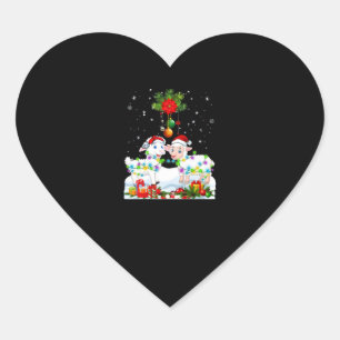 羊おもしろいのクリスマスツリー クリスマス動物の贈り物 ハートシール
