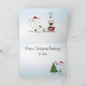 羊おもしろいのクリスマスデッキとホール シーズンカード (内部)