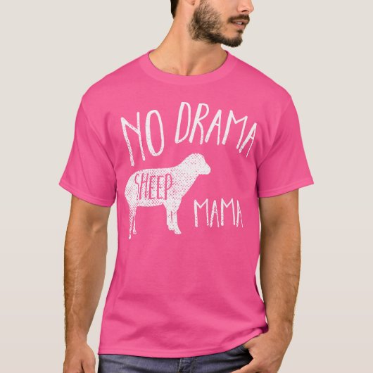 羊おもしろいのドラマなし羊のママ Tシャツ (正面)