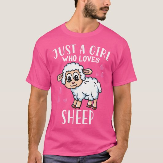 羊おもしろいを愛する女の子だけの羊飼い Tシャツ (正面)