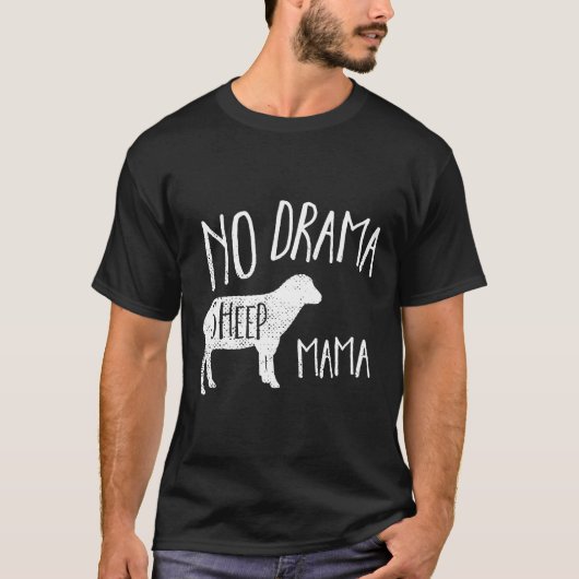 羊おもしろいシャツなしドラマ羊ママ Tシャツ (正面)