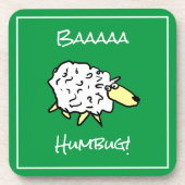 羊おもしろい付きクリスマスドリンクコースター コースター (正面)