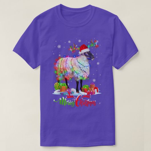 羊おもしろい動物メリークリスマスパーティー家族Ma Tシャツ (デザイン正面)
