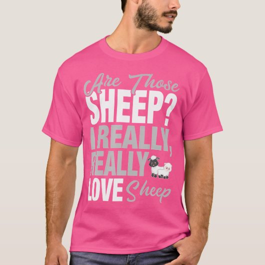 羊おもしろい恋人I本当に羊を愛 Tシャツ (正面)