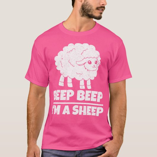 羊おもしろい農家ビープ音I'M A Sheep Tシャツ (正面)