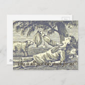 羊おもしろいEweグリーティングカードヴィンテージファームユーモア ポストカード (正面/裏面)