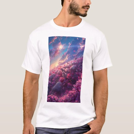 羊お洒落の群れイラストレーションTシャツ Tシャツ (正面)
