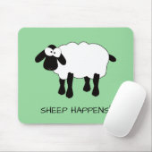 羊お洒落「羊が起こる」マウスパッド マウスパッド (マウス)