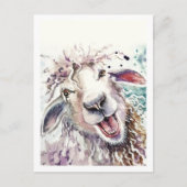 羊が幸せそう ポストカード (正面)