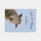 羊が眠パーソナライズされたる フリースブランケット (正面(横))