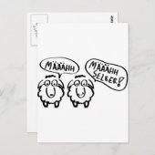 羊が「メェーメェー!」って鳴くのを自分で真似してる! ポストカード (正面/裏面)
