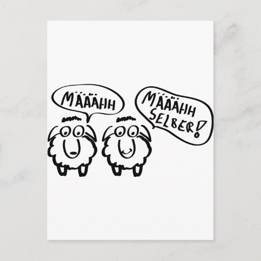 羊が「メェーメェー!」って鳴くのを自分で真似してる! ポストカード (正面)