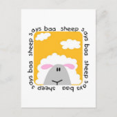 羊がTシャツと贈り物を着て言う ポストカード (正面)