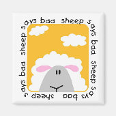 羊がTシャツと贈り物を着て言う マグネット (正面)