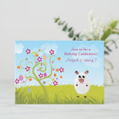 羊とホリデーエッグ誕生日招待状～ガールズ 招待状 (スタンド正面)