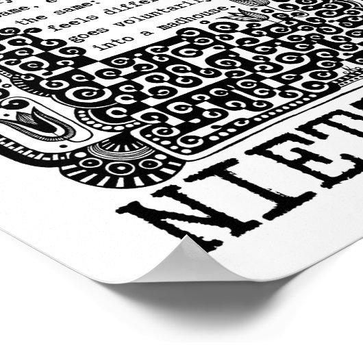 羊とマドハウス哲学引用文byニーチェ ポスター (角)